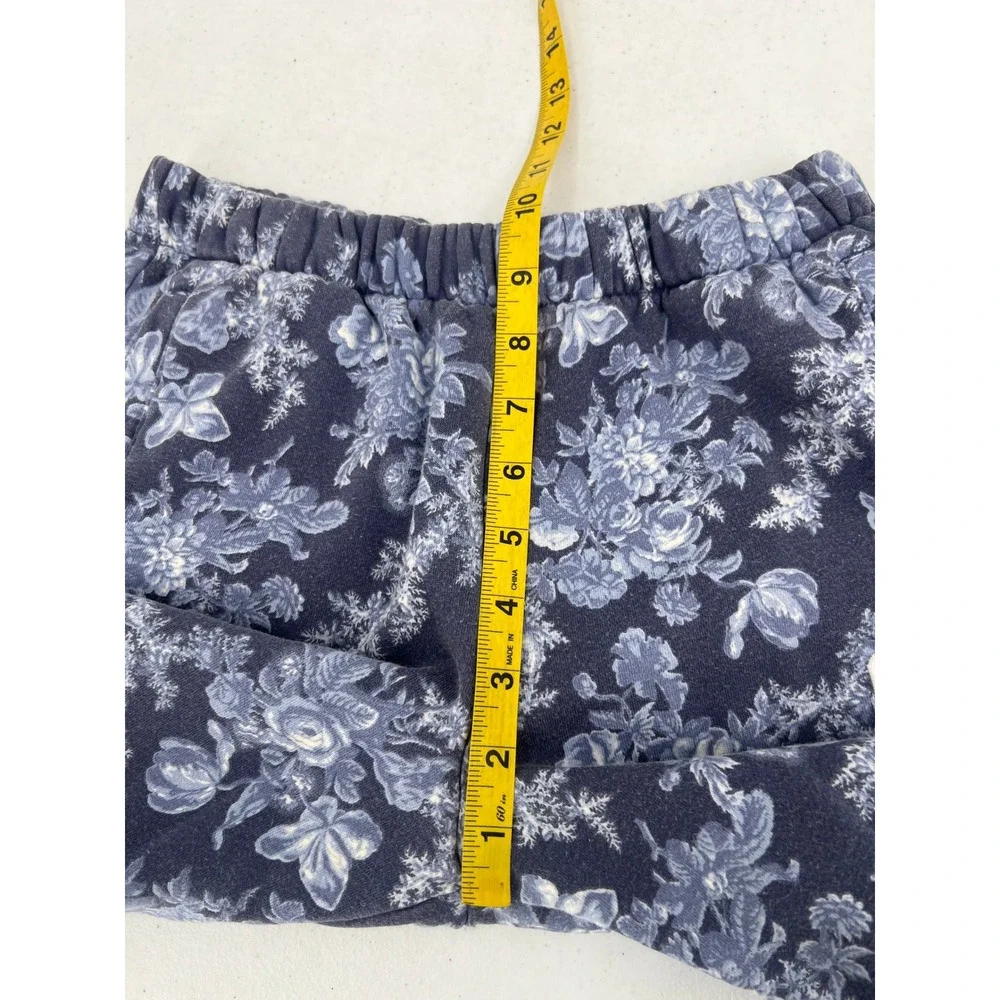 Gap LoveShackFancy Collab Girls Large L Blue Floral Fleece Joggers Coquette